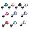 Lotus G23 Titanium Trendy Engagement Multiple Colour Round Clear CZ Stone Helix Tragus Labret Cartilage Stud Piercing