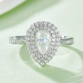 1CT Pear Shape Moissanite Sliver 925 High Quality Classic Solitaire Rings Engagement Wedding Jewelry Women Ring Birthday Gift