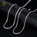 Factory Price 3mm 925 Sterling Silver Rope Chains 16-24inches Length Twisted Link Chain Charm Necklace