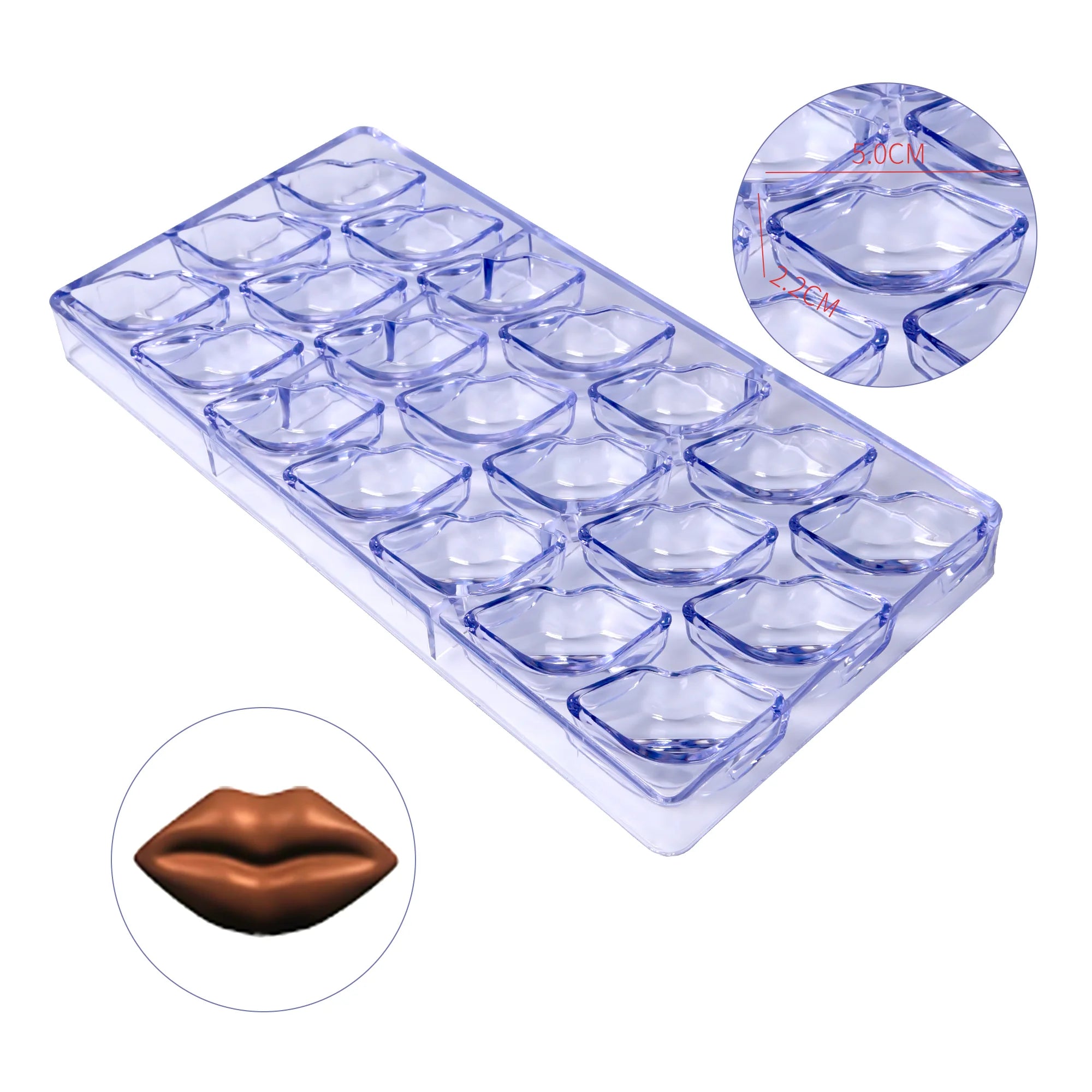 3D Plastic Chocolate Mold Lip Shape Polycarbonate Mold Molde De Policarbonato Para Chocolate Baking Tools