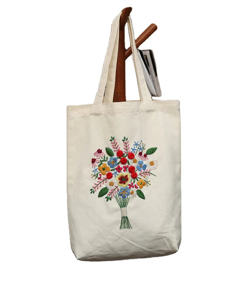 Canvas Tote Bag Embroidery Kits With Pattern and InstructionsEmbroidery Starter Kit Bag