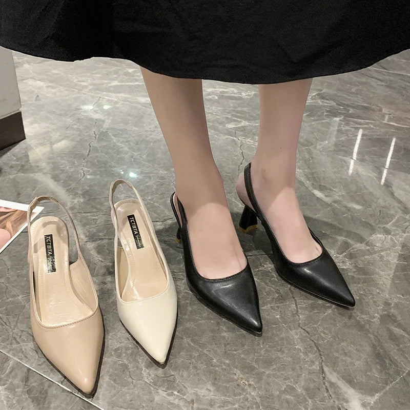 2024 New Pointy Toe Women's Fashion High-heeled Stiletto Closed Toe Non-slip Sandals Custom logo Sandals for Women