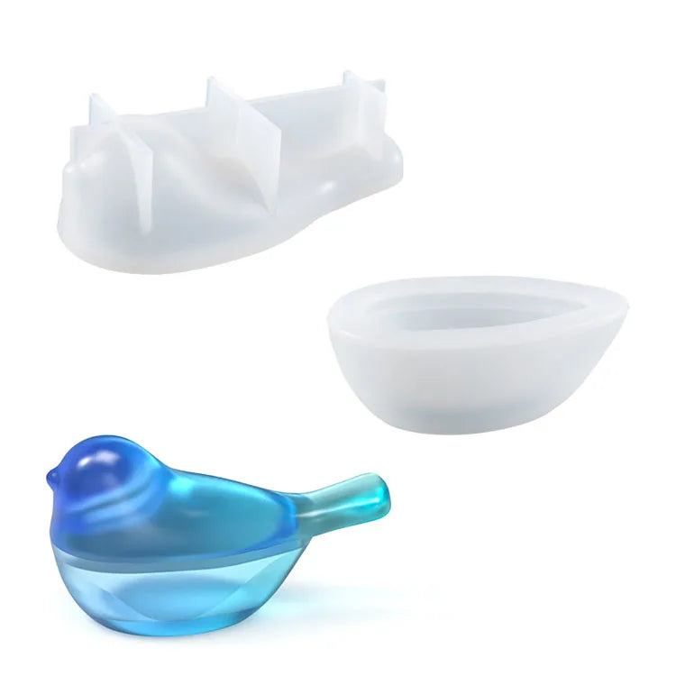 YS Small Bird Jewelry Storage Box Resin Mold DIY Handmade Ring Necklace Organizer Making Silicone Mold UV Epoxy Resin Mould