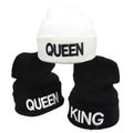 Winter Hats for Woman New KING QUEEN Beanies Knitted Embroidery Hat Autumn Female Beanie Caps Warmer Casual Cap