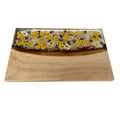 OEM/ODM Eco-Friendly Wood Chrysanthemum Flowers Epoxy Resin Walnut Rectangle Shape Environmentally Non-toxic Customizable Laser