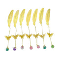 Chinese Style Creative Metal Vintage Gold 3D Feather Butterfly Bookmark Ball Pendant Student Promotional Gift
