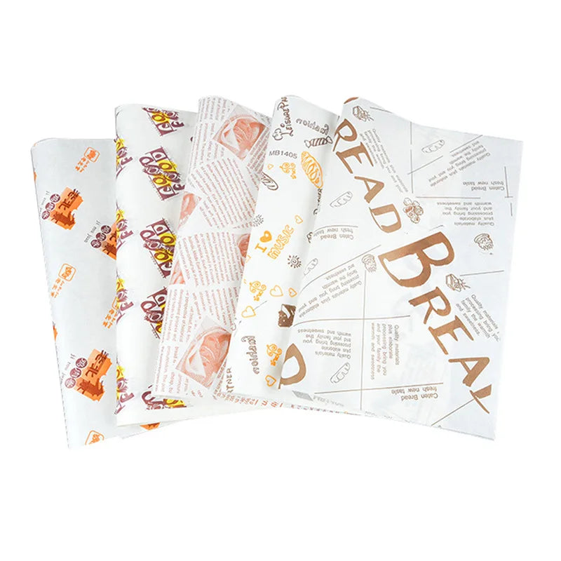 Printed Greaseproof Food Wrapping Paper Customize Wax Paper Sandwich Shawarma Paper Wrapper Packaging Food Silicone Virgin 1tons