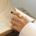 Modern 925 Silver Layered Molten Texture Open Ring for Women Sculptural Wide Band Fine Jewelry for Daily or Statement Wear