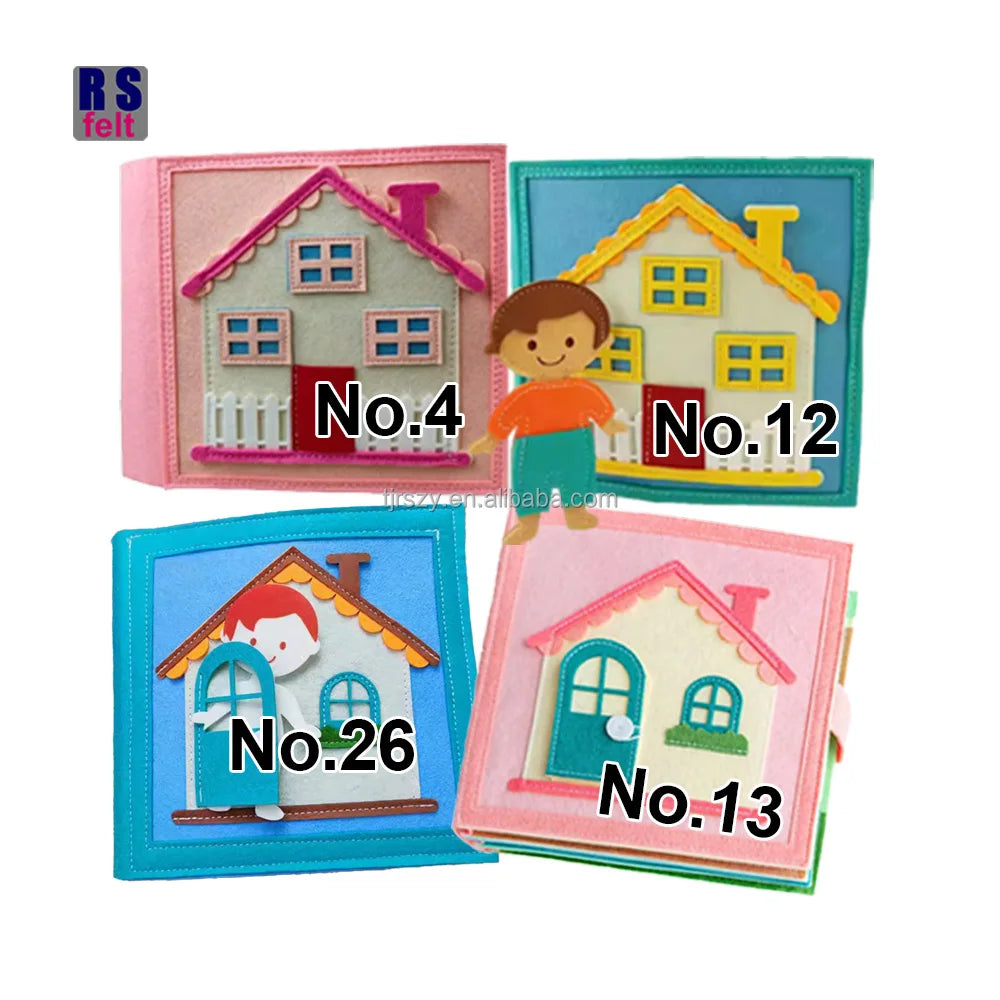In Stock Hot Selling Montessori Toys Felt Quiet Book Home Theme Toddler Early Educational Felt Busy Book Motor Fine Skills