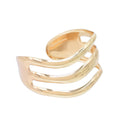Gold and Silver Plated Retro Hollow Stripes Open Design Metal Wave Bangle Bracelet Versatile Fashion Cuff Jewelry Accessory