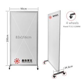 Modern Style Folding Free Standing Portable Partition Wall Has Custom Graphics Digitally Printed in Full Colour