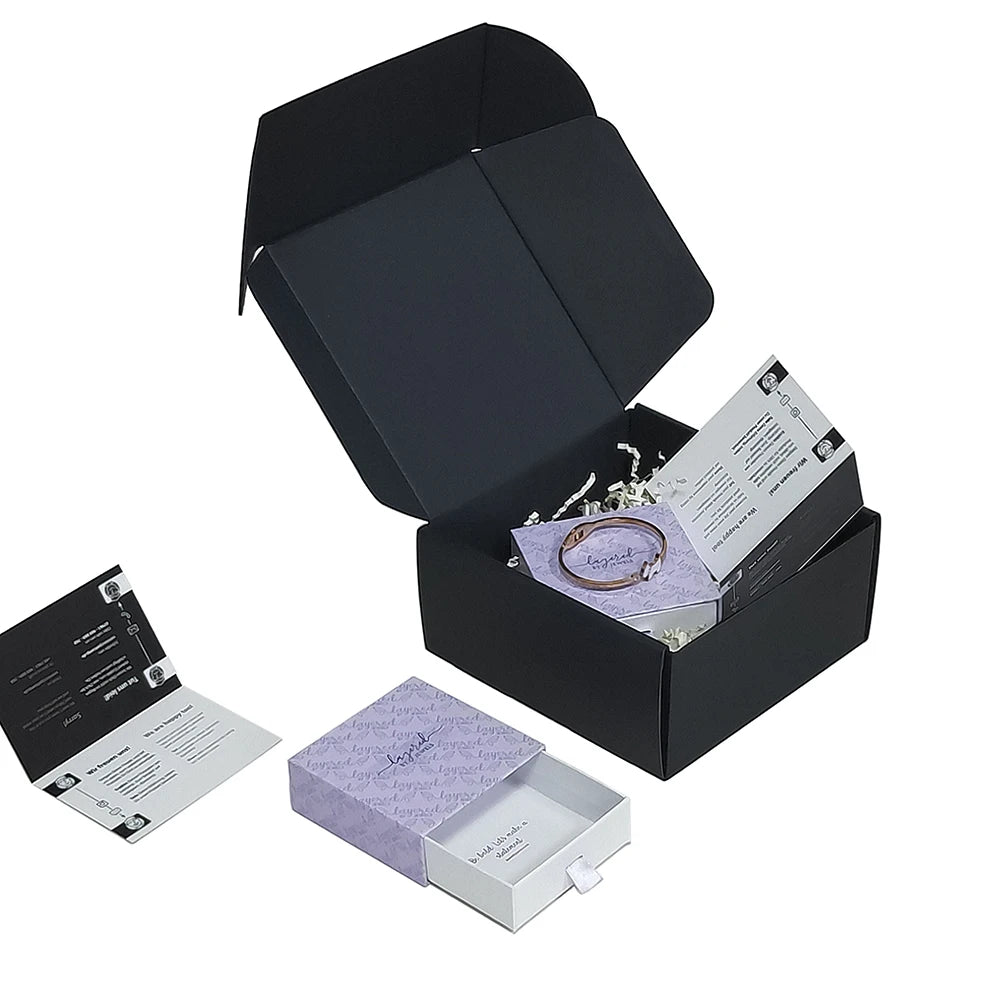 Rectangular Corrugated Shipping Box for Bracelets or Jewelry for Protection and Storage