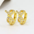 Brass Fashion Jewelry 2022 Statement Women Desgin Ladies Copper Bow Tie Earrings Hoop