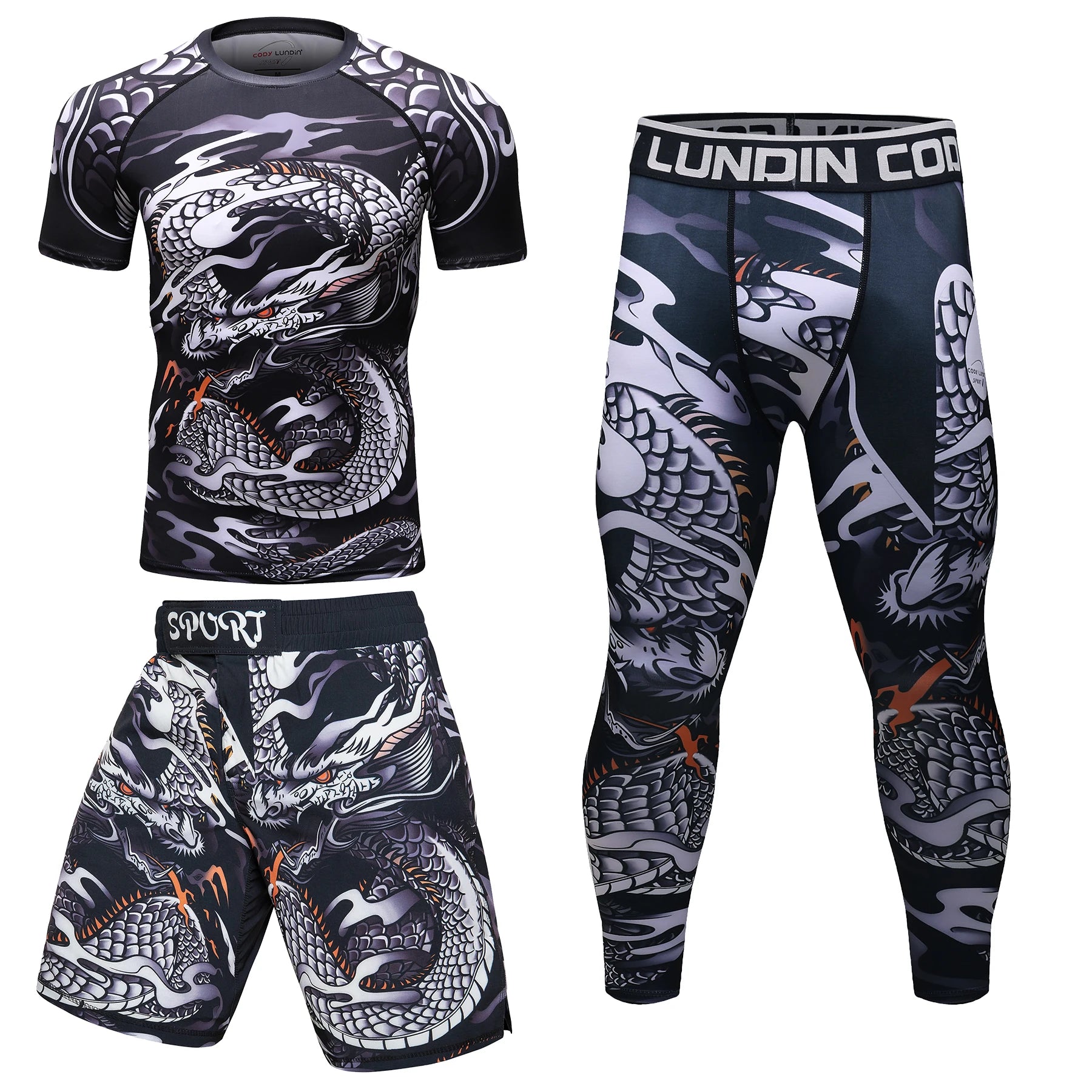 Cody Lundin Men Hot Sale Gym Swimming Tight Tops UPF 50+ UV Rashguard T-Shirt Polyester Fabric High Elasticity Men Surf Swim Set