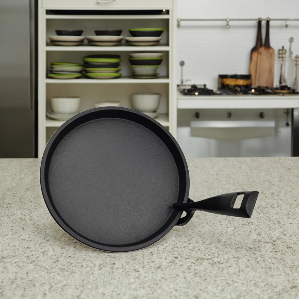 Cast Iron Roasting Grill Pan for Home Camp Nonstick Coating Flat Bottom Rectangle Essential for Restaurants Baking Oven Safe