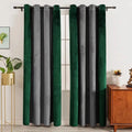 Green Elegance Soft Velvet Double Panel Blackout Curtains Modern Interior Thermal Insulated Grommet Rope Format for Bedrooms