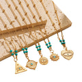 ODM Bohemian Style Necklace 18K Gold-plated Natural Stone Turkey Eye Pendant Necklace Jewelry for Women
