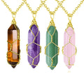 Amethyst Rose Quartz Necklace Carnelian Crystal Pendant Necklace for Women Girl