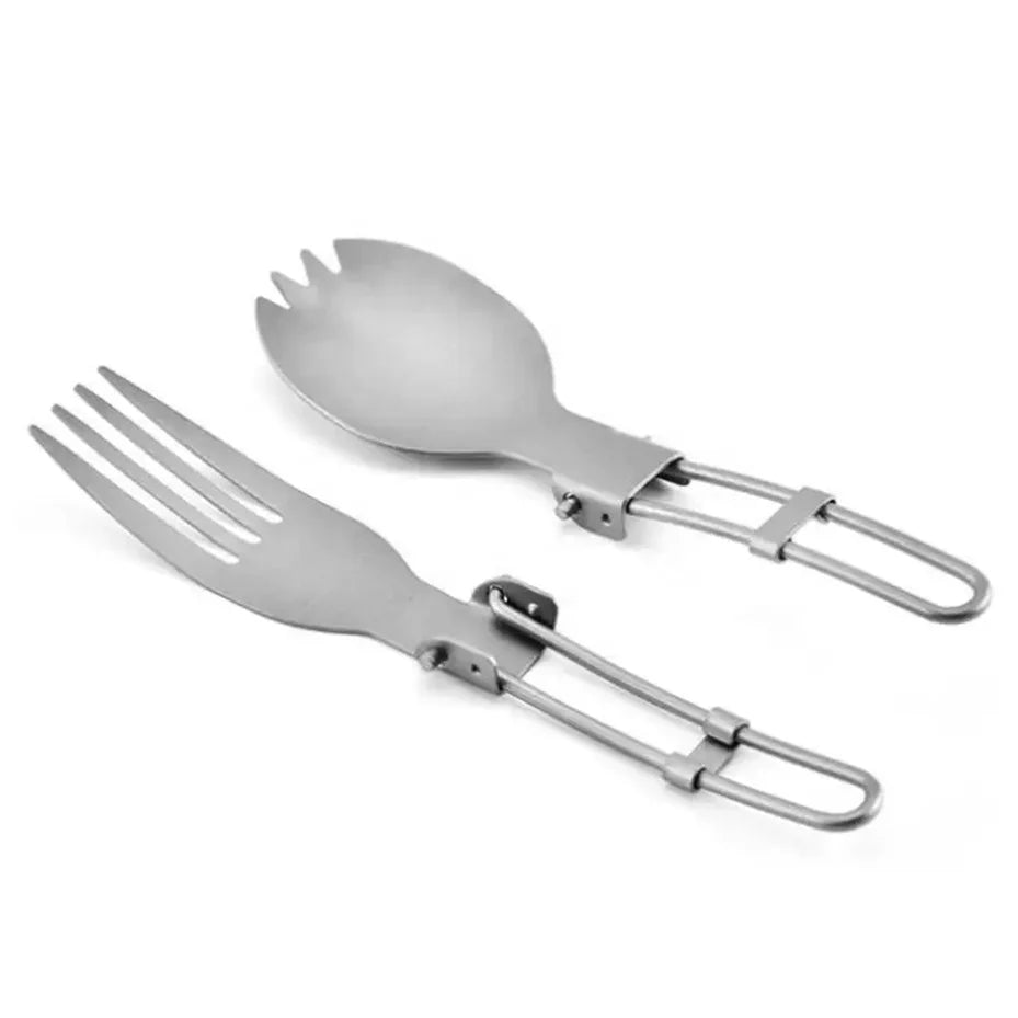OEM CNC Parts Titanium Camping & Hiking Foldable Spork and Spoon