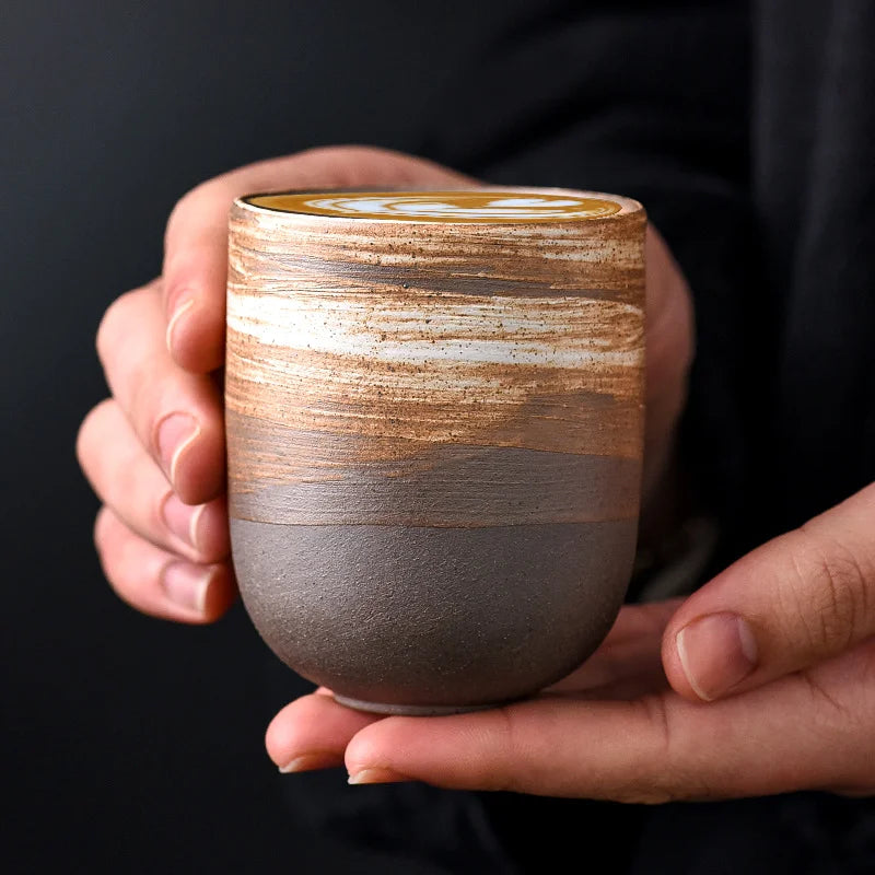 Factory Sale Make Engraved Logo Handmade Clay Coffee Cup