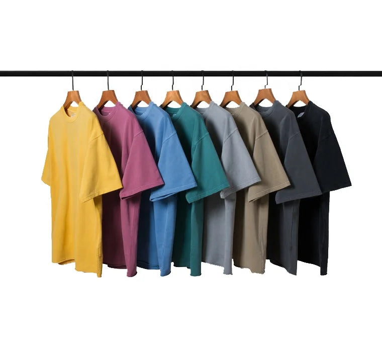 Pro Club Heavyweight Raw t Shirts Bulk Streetwear Tee Unisex Cotton Men Vintage Washed Oversized Men Luxury T Shirt Vintage