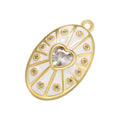 MIENTER Healing Crystal Enamel Pendant Jewelry Fashion Women Gold 18k Heart Charm Pendants for Necklace