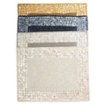 Classic European Eco-Friendly Placemats Table Mat Mother of Pearl Shell with Glass Beads 40x30cm Rectangle