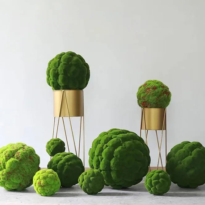 Realistic Real Touch Decorative Artificial Plant Moss Ball Stage Decoration Plastic Artificial Grass Ball