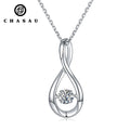 Fashion Jewelry Necklace Trendy 925 Sterling Silver Dancing Pendant Round Cut 0.5ct D Color Moissanite Necklace for Women