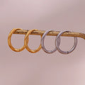 High End Polished 18K Gold Plated Stainless Steel Chunky Gold Huggies Hoop Geometric Earrings for Women