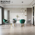 WISEMAX FURNITURE Manufacturer Dining Room Chairs Kitchen Furniture Metal Frame Fabric Upholstered Soft Arm Chair for Restaurant