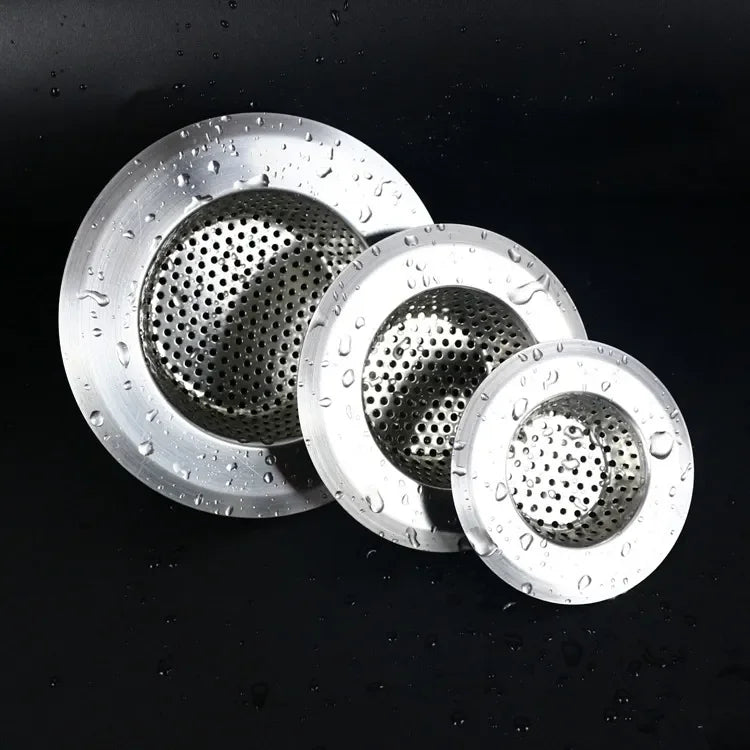 Stainless Steel Water Drain Stopper Kitchen Bath Shower Cleaning Fine Mesh Filter & Strainer for Sink