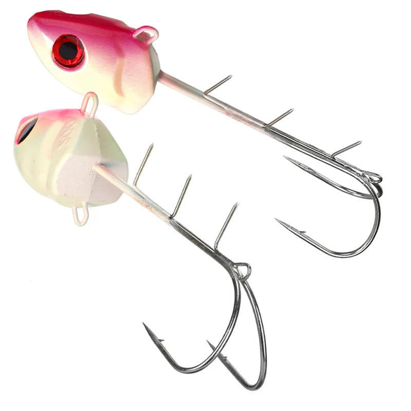 WEIHE Double Hook 160g 200g 250g Luminous Lead Head Hook Duple Jig Fishing Hook