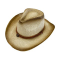 Wholesale Mexico Unisex Pinch Front Raffia Natural Embroidered Logo Straw Cowboy Hats Outdoor Travel Casual