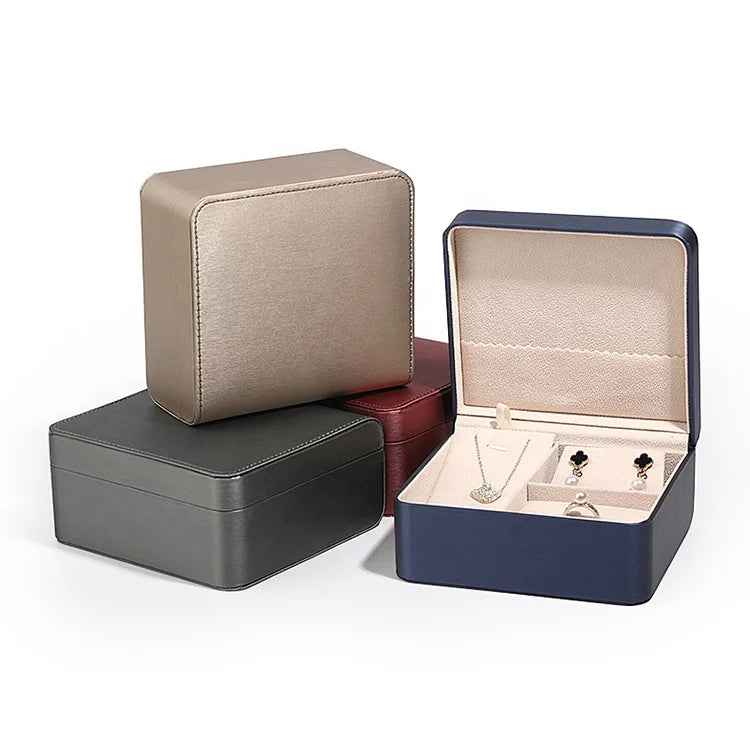 Factory Direct Selling Popular Pu Leather Jewelry Packaging Box Golden Jewelry Organizer Organizer Box Ring Box