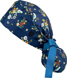 Scrub Caps Bulk Working Cap with Buttons and Ribbon Tie Adjustable Nurse Cap Scrub Hats for Women Colorful