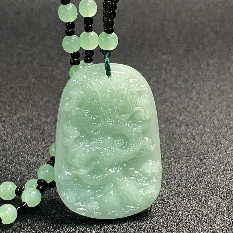 YL Dragon-like Fish Ingot Buddha Brave Dragon Brand Rising God Wealth Landscape Painting Ethnic Glass Necklace Beads
