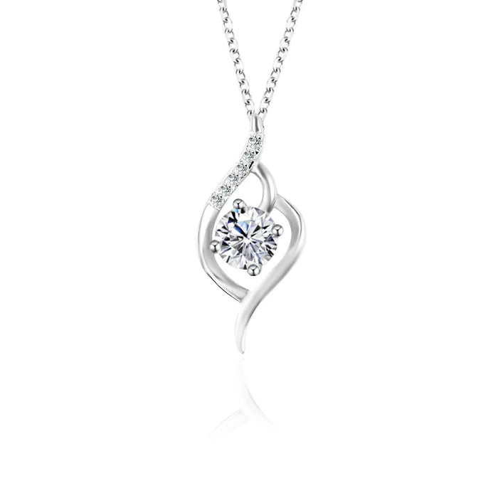 Fashion Simple Jewelry Girls Moissanite Pendant Necklaces 925 Sterling Silver Moissanite Diamond Chain Necklace