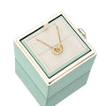 Couple Stainless Steel Gold Plated Link Chain Necklace Multicolor Heart Charm Hollow Double Love Pendant Lovers' Shape Pattern