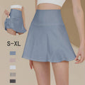 YIYI High Elastic Inner Pockets Quick Dry Sport Skirts Workout Golf Tennis Half Skirts Wear High Waist A-line Hem Ladies Skirts