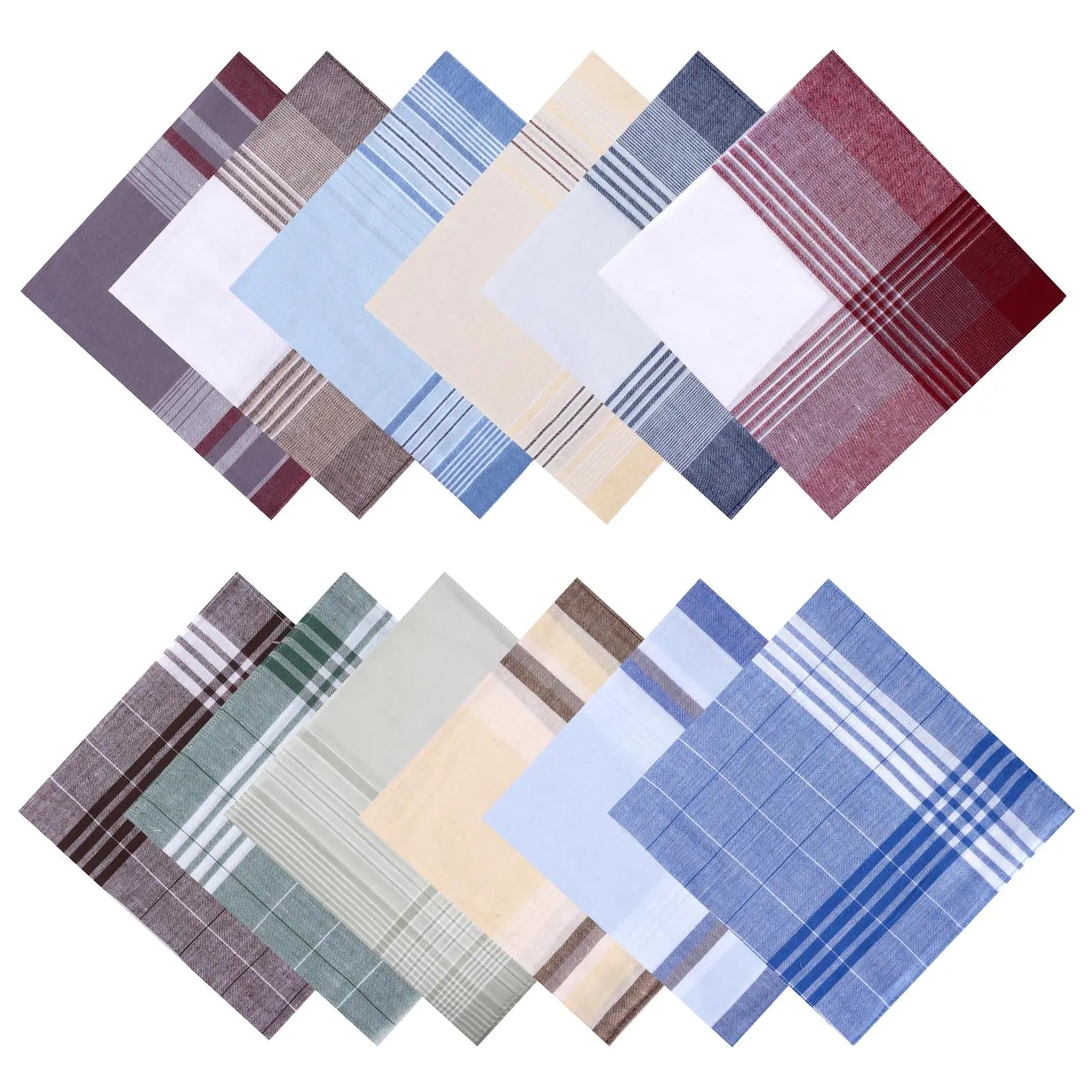 China Manufacture Bulk Wholesale Men's 40*40cm Classic Striped Hankies Soft Cotton Handkerchiefs for Wedding Gifts and Daily Use