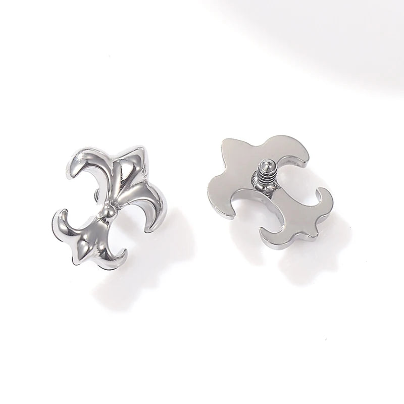 ASTM F136 Titanium Labret Tragus Piercing Punk Style Gold-Plated Top Body Accessory for Wedding or Engagement