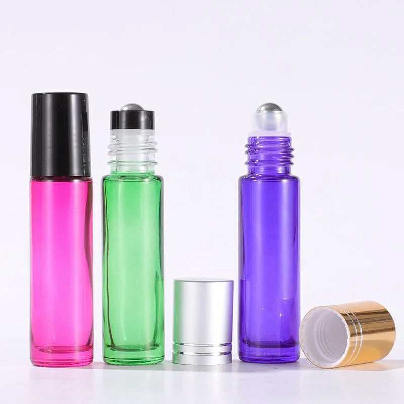 Private Label 10ml Matte Roller Bottles Empty Colorful Printed Roll on Perfume Essential Oil Bottles for Face Cream