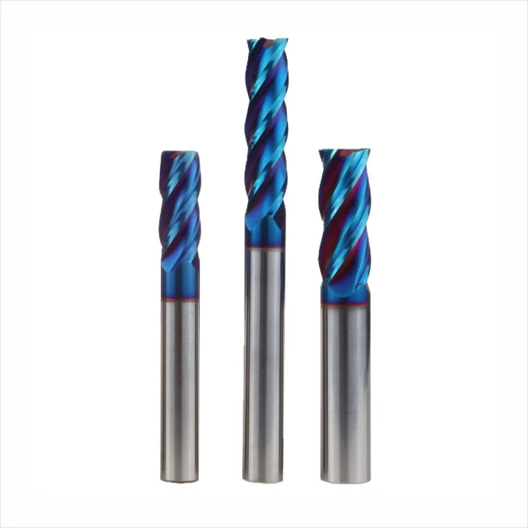 HRC65 Tungsten Carbide 4 Flute Flat End Mills Router Bits Milling Cutters OEM ODM Tin Nano Coated CNC Tool