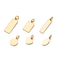 EManco Hot Selling Stainless Steel Blank Brand Tags Pendants Flat Round Oval Square Charms for DIY Jewelry