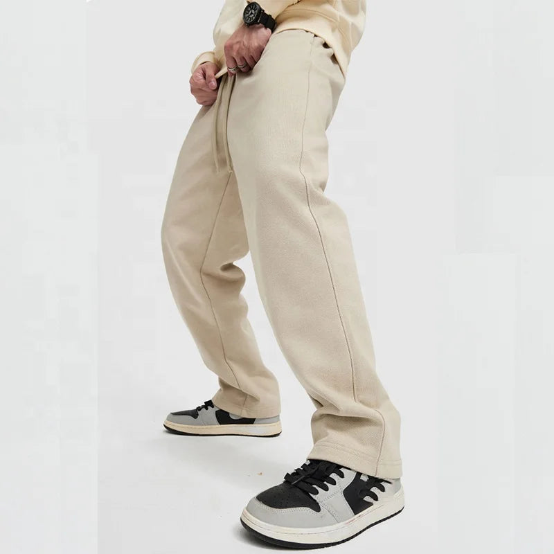 420G Heavyweight Terry Men's Wide-leg Sweatpants European and American Style Wide-leg Straight Pants Loose Casual Pants for Men