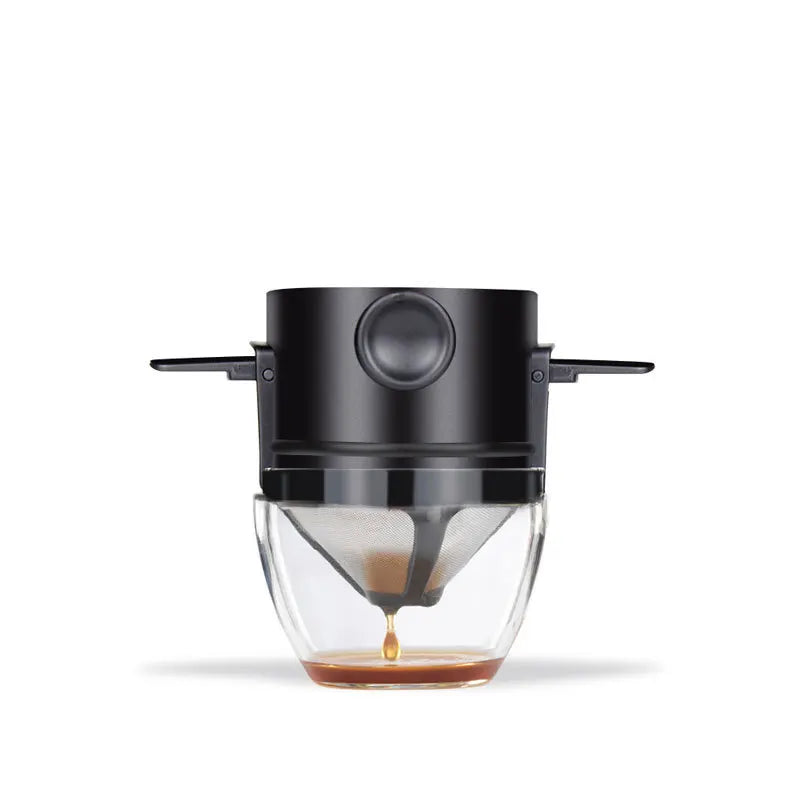 Reusable Portable Stainless Steel Double Layer Foldable Hand Camping Pour Over Coffee Filter Cup