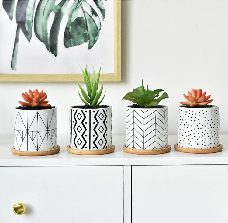 Attractive Home Decoration Cylinder Wholesale Succulent Planter Ceramic Pot