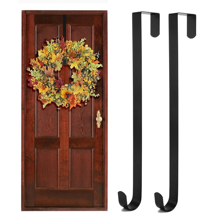 Metal Iron Hanger Hook Christmas Wreath Ornament Decoration Door Clothes Hook Bedroom Black Door Hook