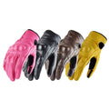Touch Screen Real Leather Motorcycle Breathable Gym Skidproof Hard Knuckle Full Finger Gloves Protective Outdoor Sports